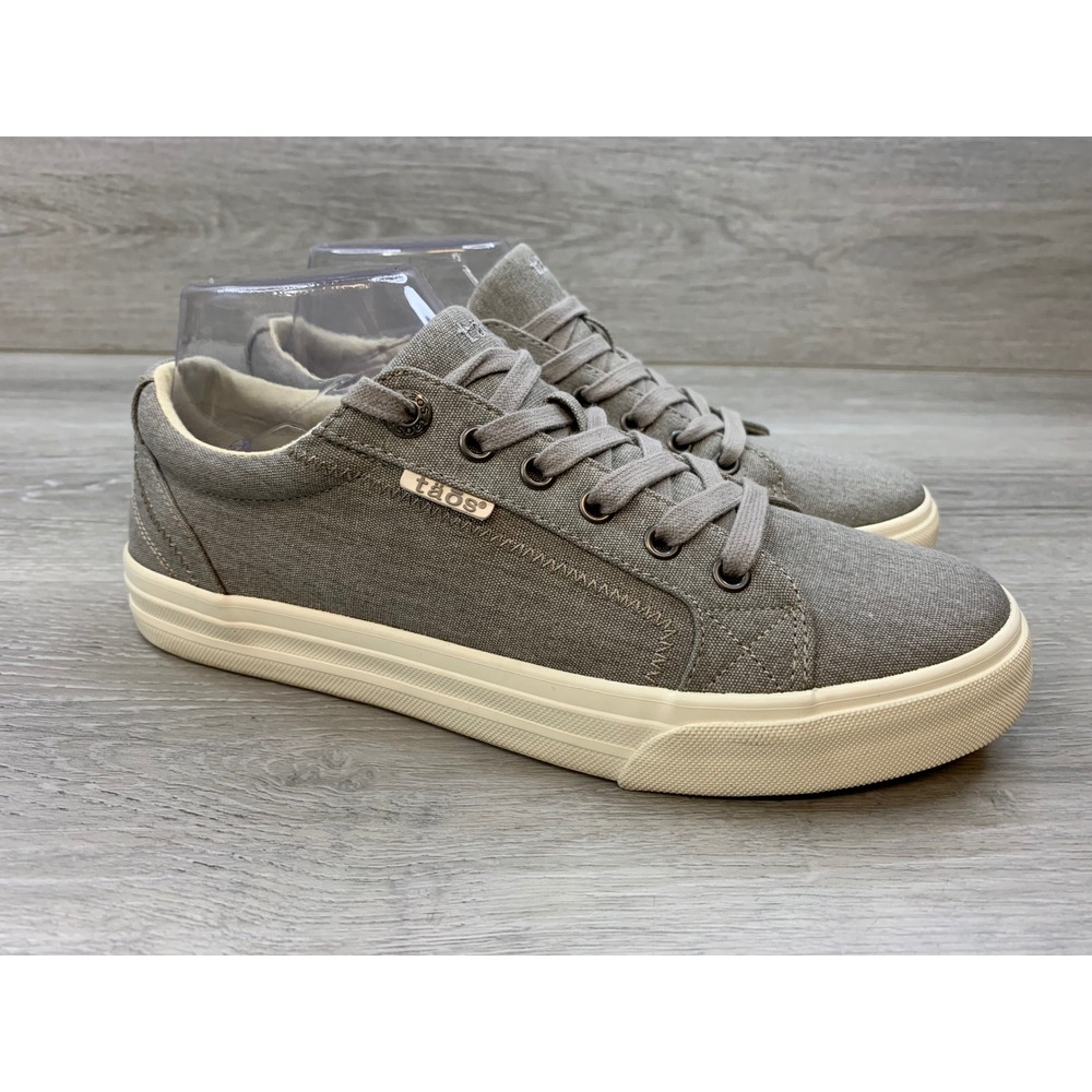 Taos Plim Soul Gray Canvas Low Top Lace Up Sneakers Women's 9.5 Comfort Shoes